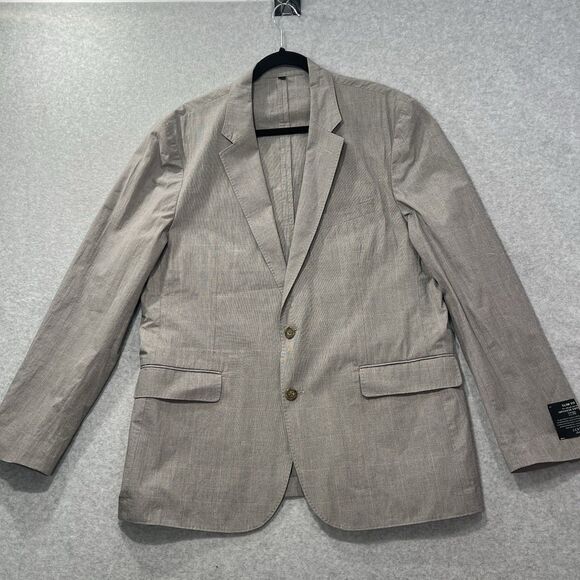 J Crew Ludlow 44R Slim fit tan Windowpane Japan cotton Blazer Jacket AH936 NWT - Picture 3 of 16